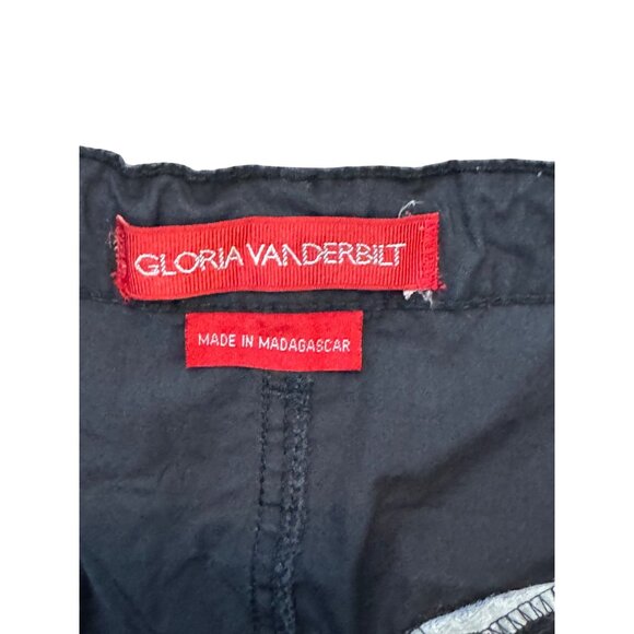 vintage Gloria Vanderbilt Womens Black Cotton Utility Cargo Shorts With Zipper P - Picture 2 of 4